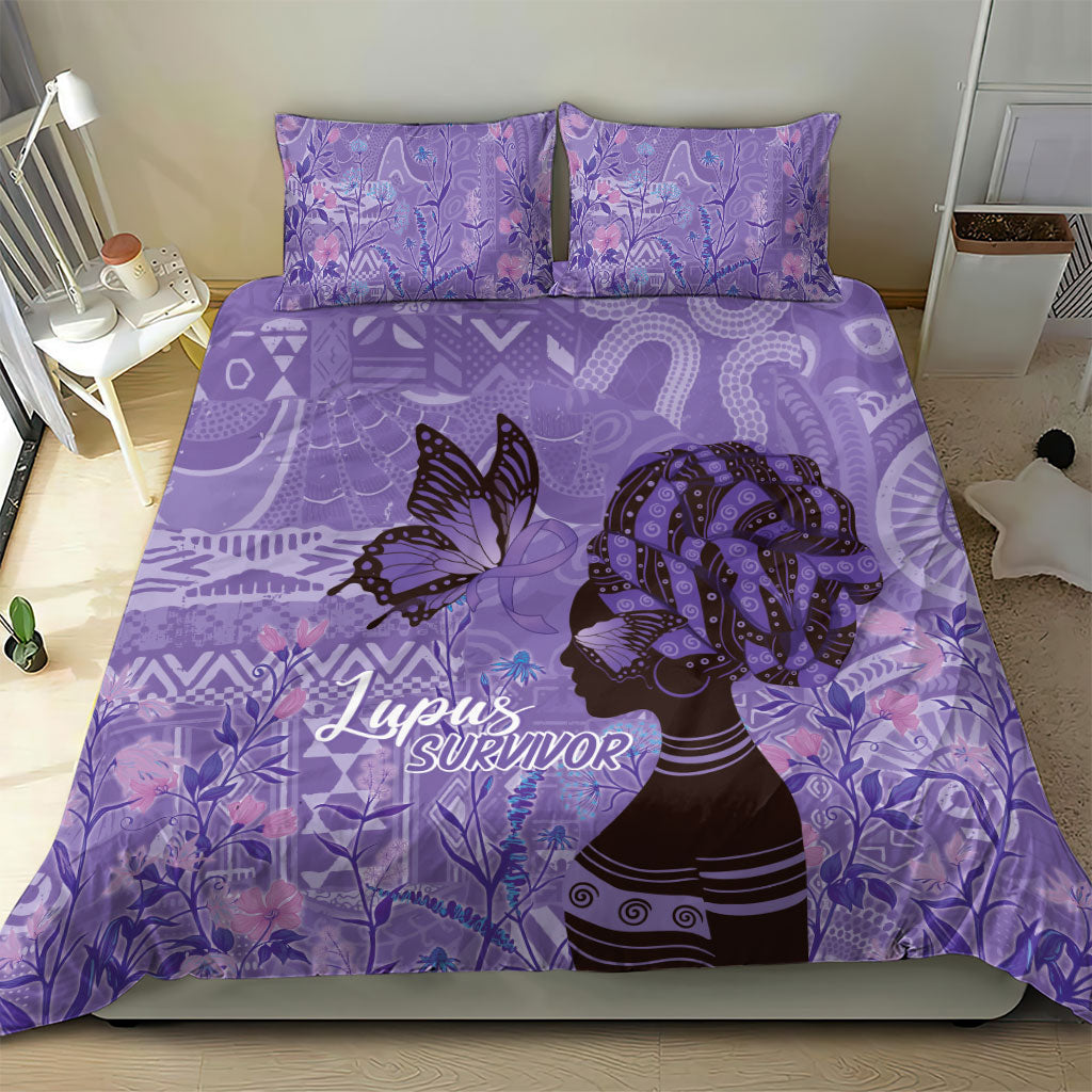 Lupus Awareness Afro Girl - Proud Survivor Bedding Set Ankara Pattern