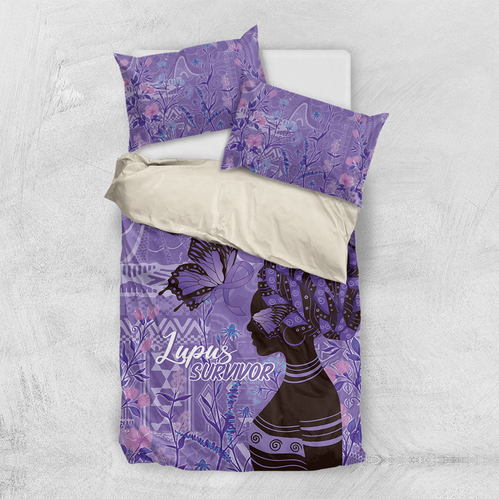 Lupus Awareness Afro Girl - Proud Survivor Bedding Set Ankara Pattern