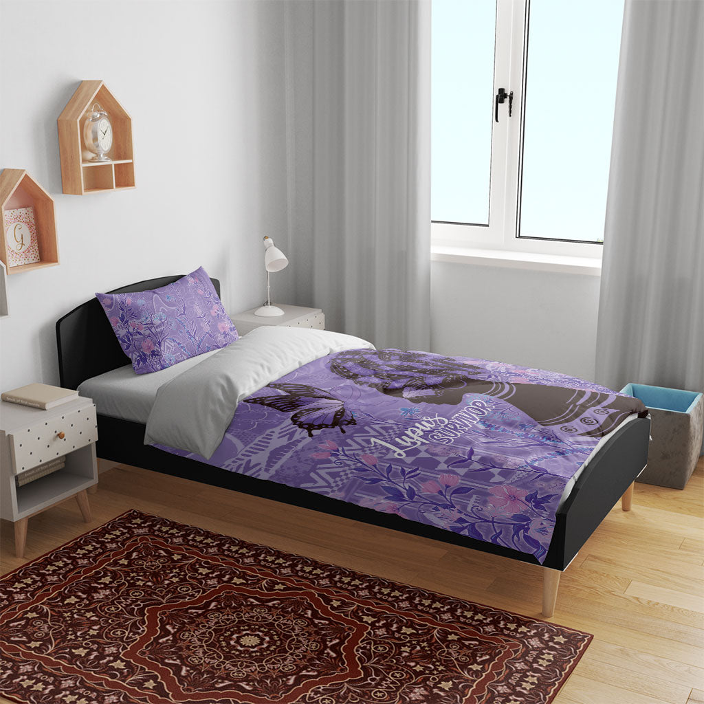 Lupus Awareness Afro Girl - Proud Survivor Bedding Set Ankara Pattern