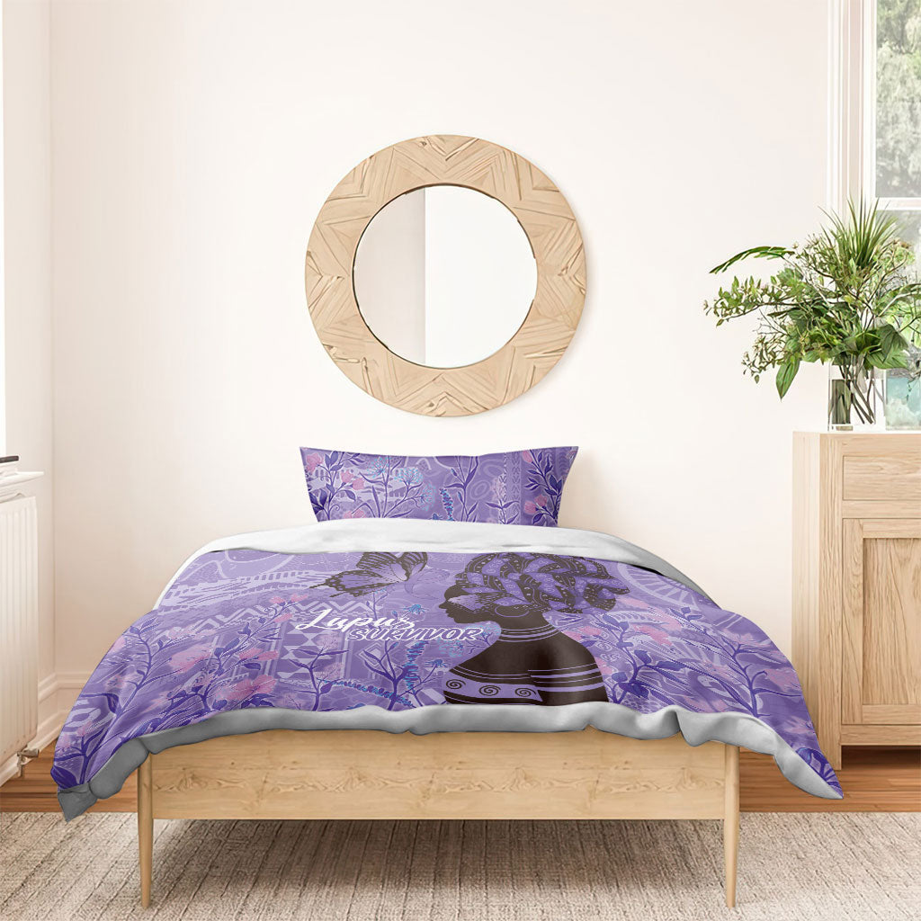 Lupus Awareness Afro Girl - Proud Survivor Bedding Set Ankara Pattern