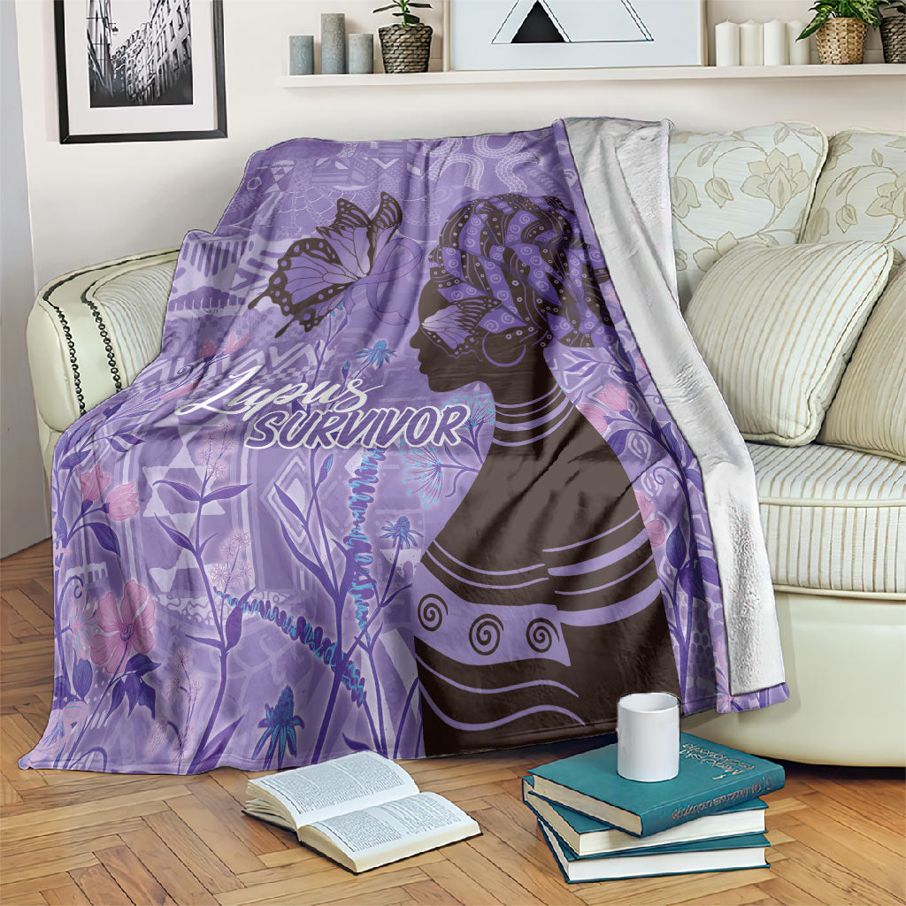 Lupus Awareness Afro Girl - Proud Survivor Blanket Ankara Pattern