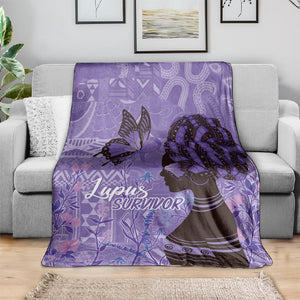 Lupus Awareness Afro Girl - Proud Survivor Blanket Ankara Pattern