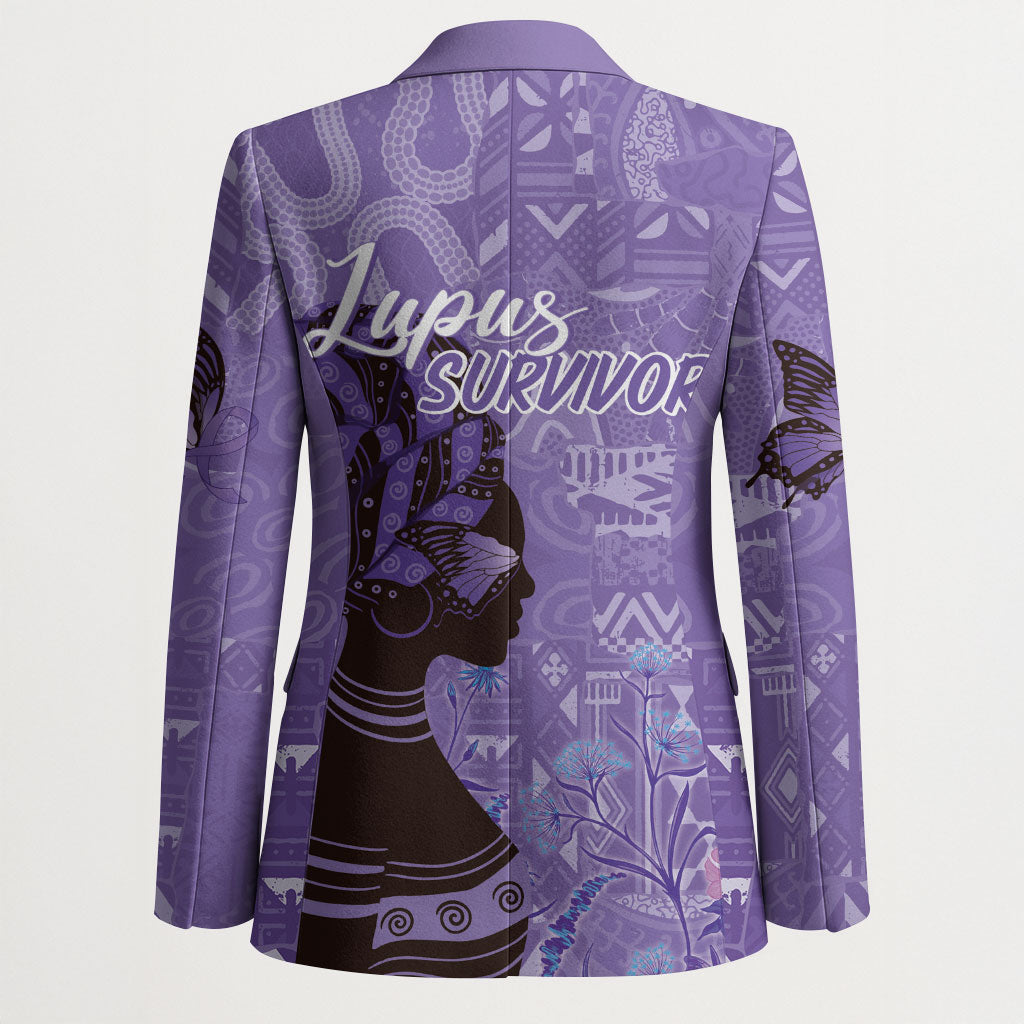 Lupus Awareness Afro Girl - Proud Survivor Blazer Ankara Pattern