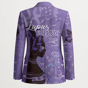 Lupus Awareness Afro Girl - Proud Survivor Blazer Ankara Pattern