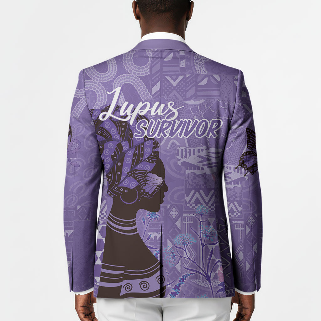 Lupus Awareness Afro Girl - Proud Survivor Blazer Ankara Pattern