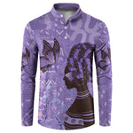 Lupus Awareness Afro Girl - Proud Survivor Button Sweatshirt Ankara Pattern