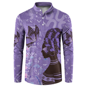 Lupus Awareness Afro Girl - Proud Survivor Button Sweatshirt Ankara Pattern