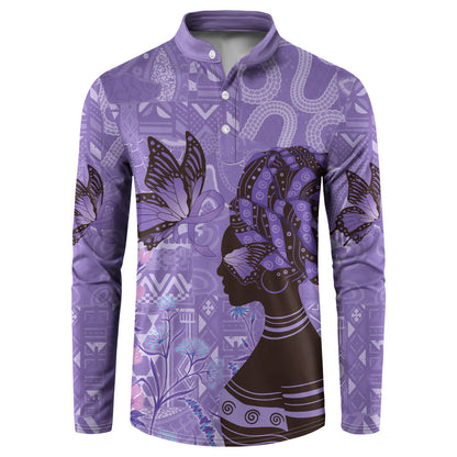 Lupus Awareness Afro Girl - Proud Survivor Button Sweatshirt Ankara Pattern