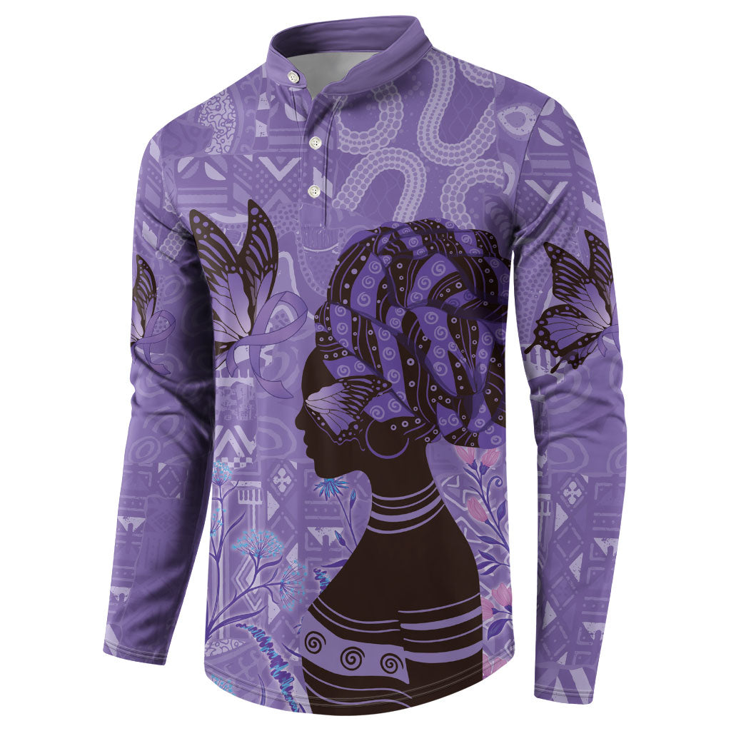 Lupus Awareness Afro Girl - Proud Survivor Button Sweatshirt Ankara Pattern