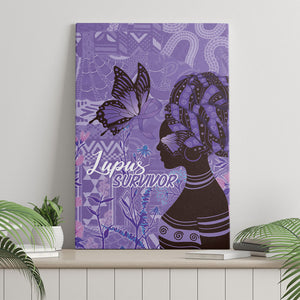 Lupus Awareness Afro Girl - Proud Survivor Canvas Wall Art Ankara Pattern