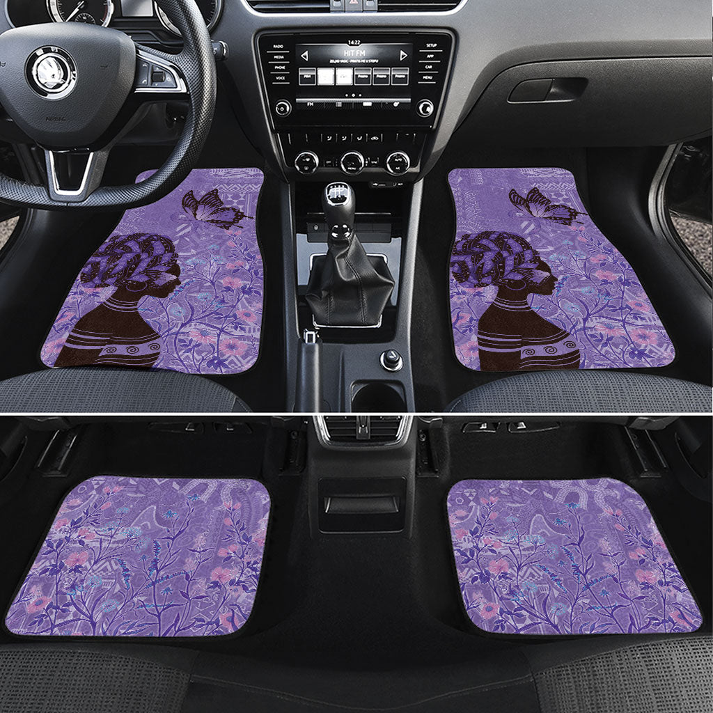 Lupus Awareness Afro Girl - Proud Survivor Car Mats Ankara Pattern