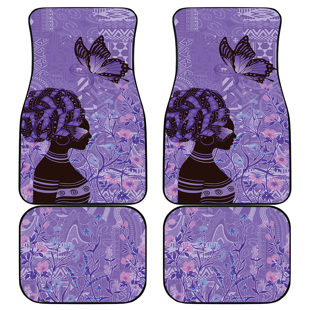 Lupus Awareness Afro Girl - Proud Survivor Car Mats Ankara Pattern