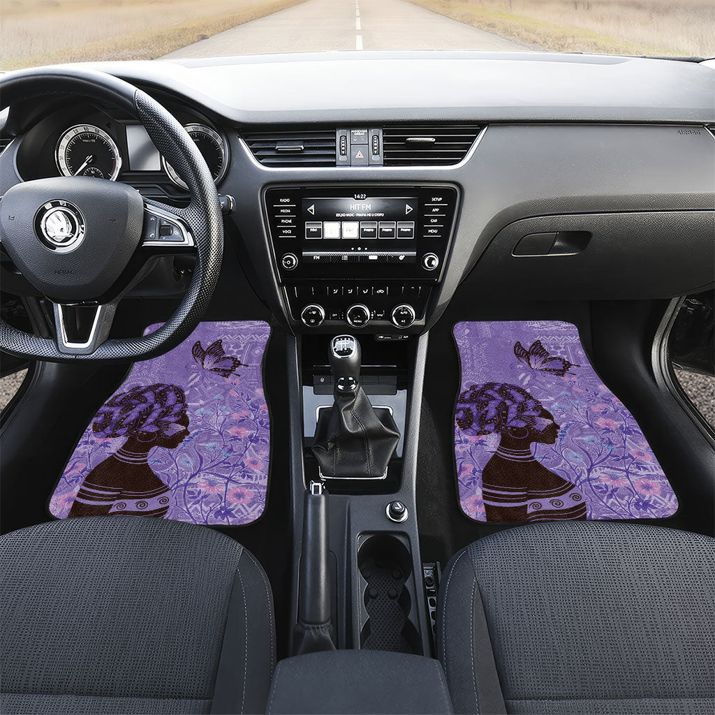 Lupus Awareness Afro Girl - Proud Survivor Car Mats Ankara Pattern