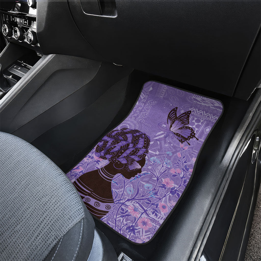 Lupus Awareness Afro Girl - Proud Survivor Car Mats Ankara Pattern