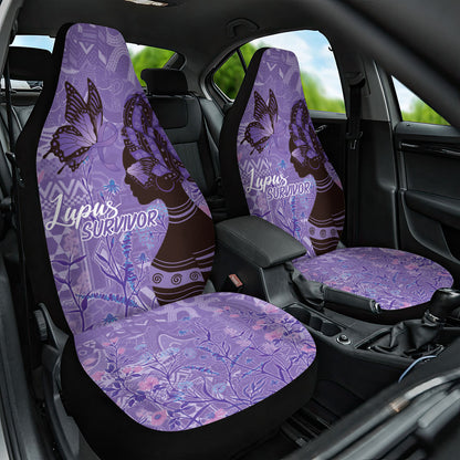 Lupus Awareness Afro Girl - Proud Survivor Car Seat Cover Ankara Pattern