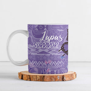 Lupus Awareness Afro Girl - Proud Survivor Ceramic Mug Ankara Pattern