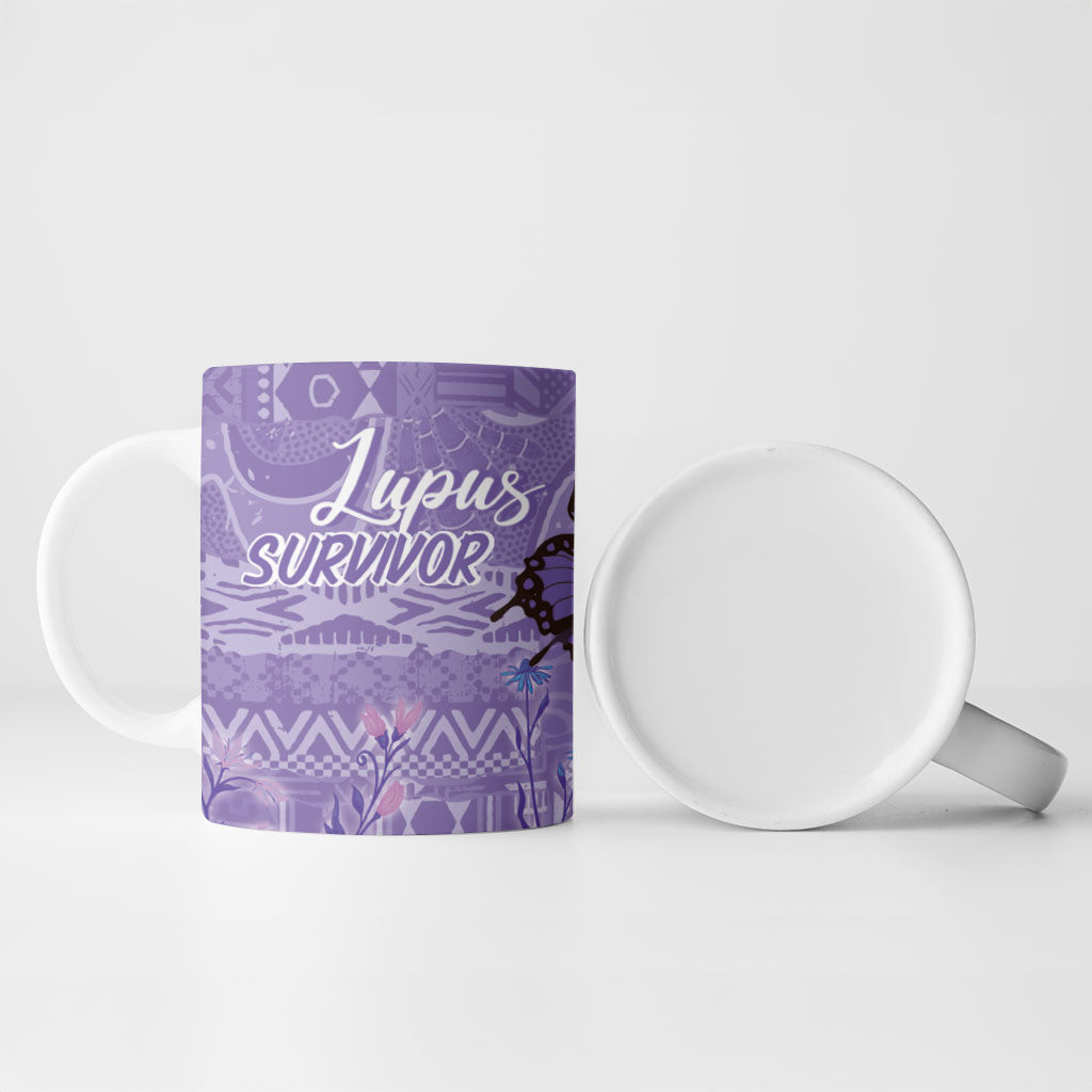 Lupus Awareness Afro Girl - Proud Survivor Ceramic Mug Ankara Pattern