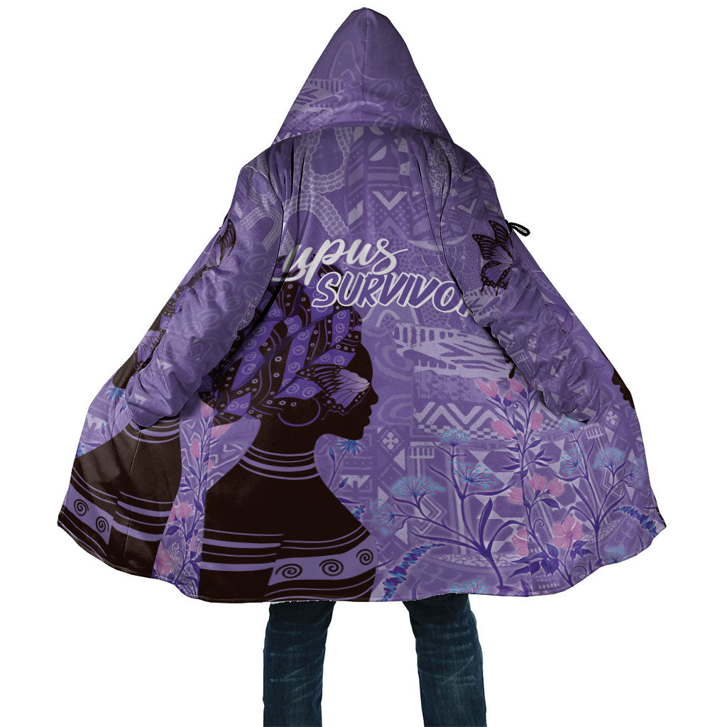 Lupus Awareness Afro Girl - Proud Survivor Cloak Ankara Pattern