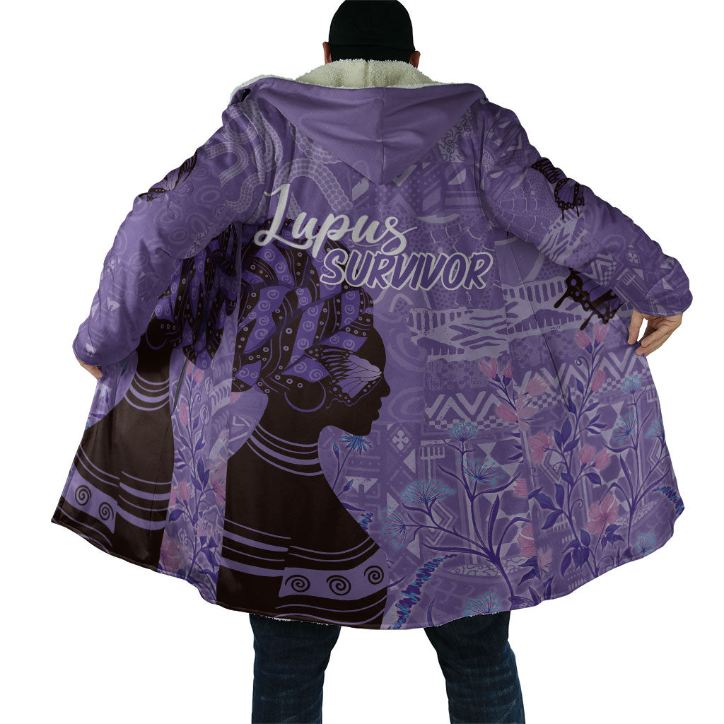 Lupus Awareness Afro Girl - Proud Survivor Cloak Ankara Pattern