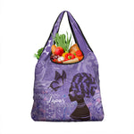 Lupus Awareness Afro Girl - Proud Survivor Grocery Bag Ankara Pattern
