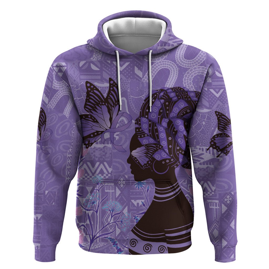 Lupus Awareness Afro Girl - Proud Survivor Hoodie Ankara Pattern