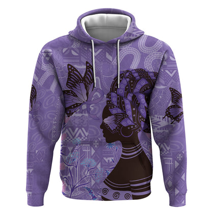Lupus Awareness Afro Girl - Proud Survivor Hoodie Ankara Pattern
