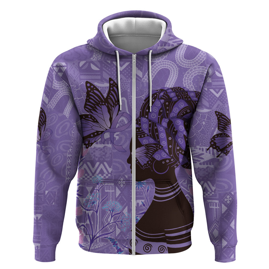 Lupus Awareness Afro Girl - Proud Survivor Hoodie Ankara Pattern