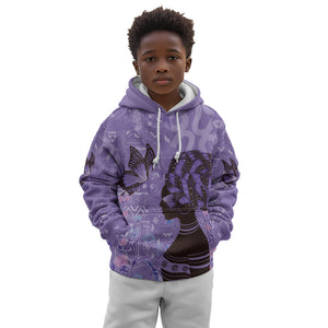 Lupus Awareness Afro Girl - Proud Survivor Kid Hoodie Ankara Pattern