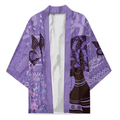 Lupus Awareness Afro Girl - Proud Survivor Kimono Ankara Pattern