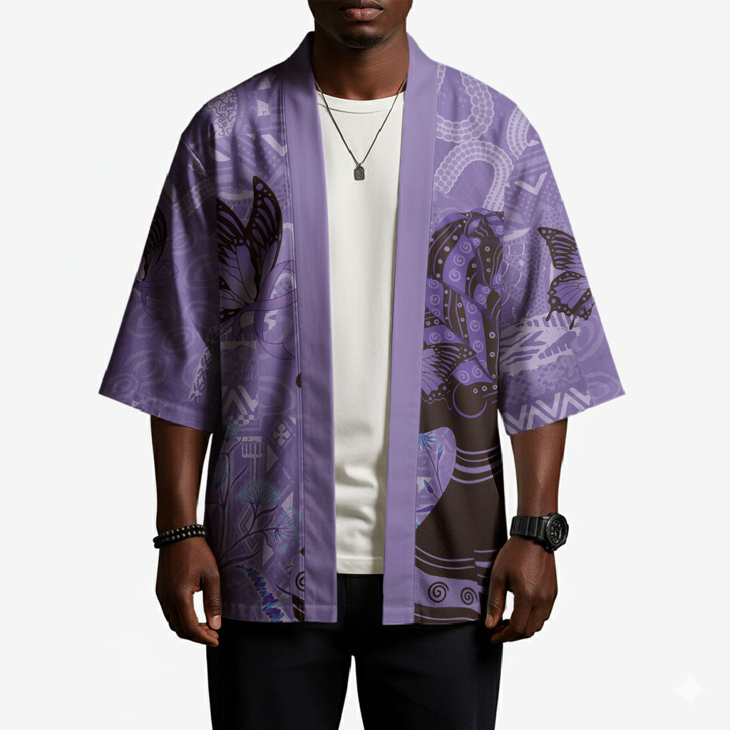 Lupus Awareness Afro Girl - Proud Survivor Kimono Ankara Pattern