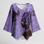 Lupus Awareness Afro Girl - Proud Survivor Kimono Sleeve Blouse Ankara Pattern