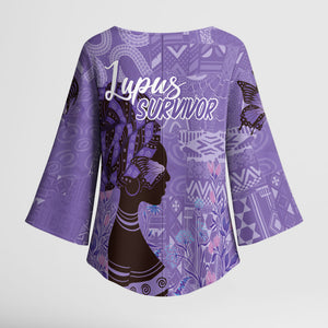Lupus Awareness Afro Girl - Proud Survivor Kimono Sleeve Blouse Ankara Pattern