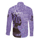 Lupus Awareness Afro Girl - Proud Survivor Long Sleeve Button Shirt Ankara Pattern