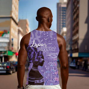 Lupus Awareness Afro Girl - Proud Survivor Men Tank Top Ankara Pattern