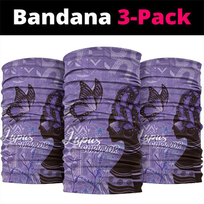 Lupus Awareness Afro Girl - Proud Survivor Neck Gaiter Ankara Pattern