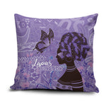 Lupus Awareness Afro Girl - Proud Survivor Pillow Cover Ankara Pattern
