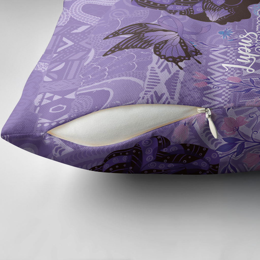 Lupus Awareness Afro Girl - Proud Survivor Pillow Cover Ankara Pattern