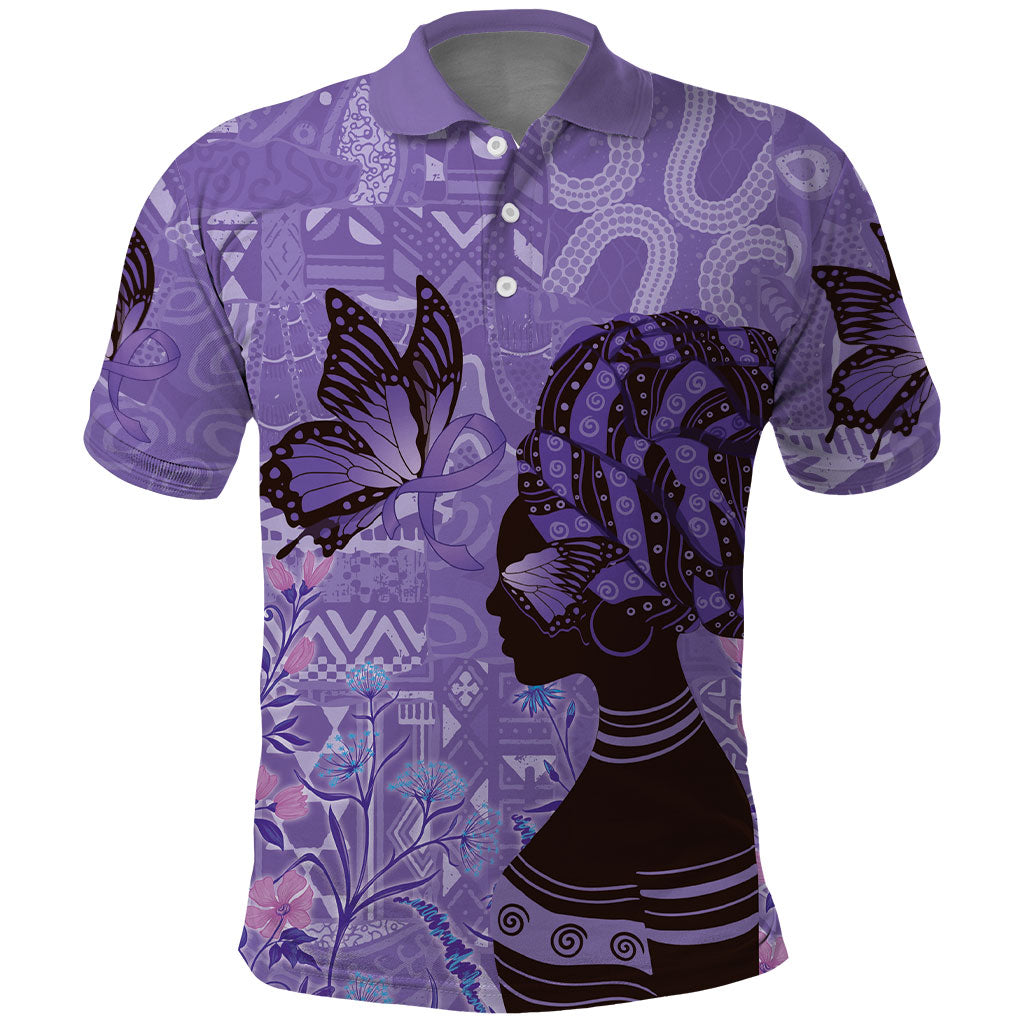 Lupus Awareness Afro Girl - Proud Survivor Polo Shirt Ankara Pattern