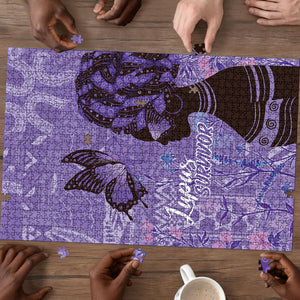 Lupus Awareness Afro Girl - Proud Survivor Puzzle Ankara Pattern