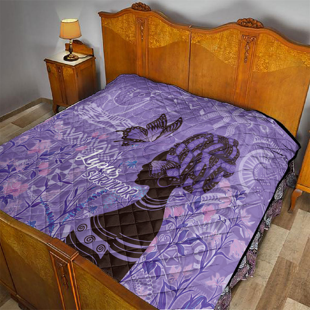 Lupus Awareness Afro Girl - Proud Survivor Quilt Ankara Pattern