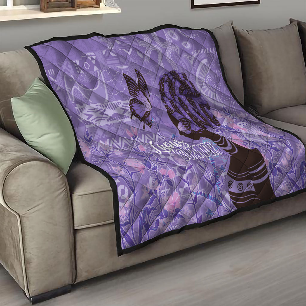 Lupus Awareness Afro Girl - Proud Survivor Quilt Ankara Pattern