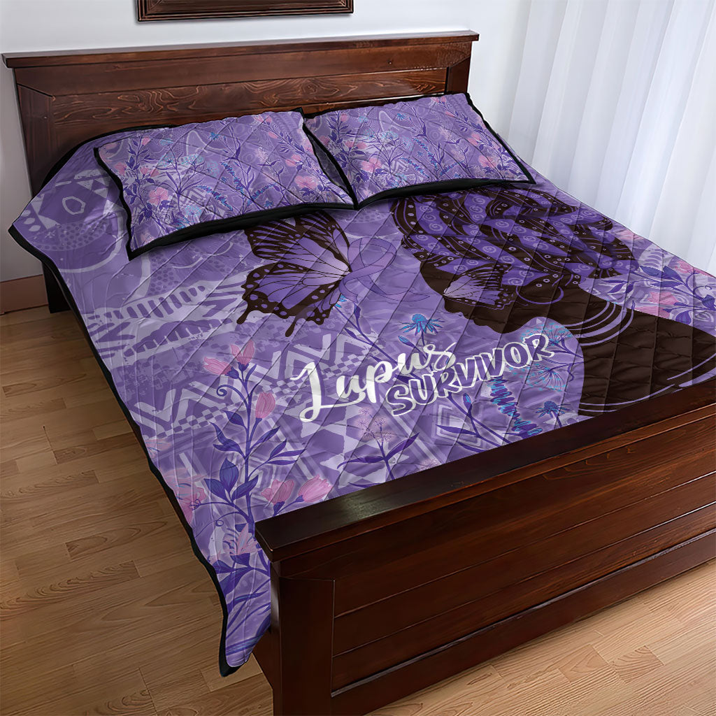 Lupus Awareness Afro Girl - Proud Survivor Quilt Bed Set Ankara Pattern