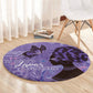 Lupus Awareness Afro Girl - Proud Survivor Round Carpet Ankara Pattern