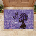 Lupus Awareness Afro Girl - Proud Survivor Rubber Doormat Ankara Pattern