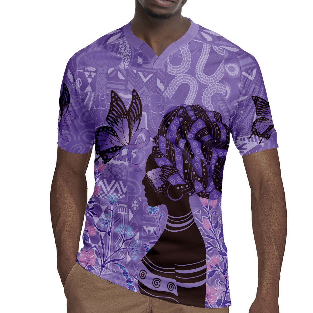 Lupus Awareness Afro Girl - Proud Survivor Rugby Jersey Ankara Pattern