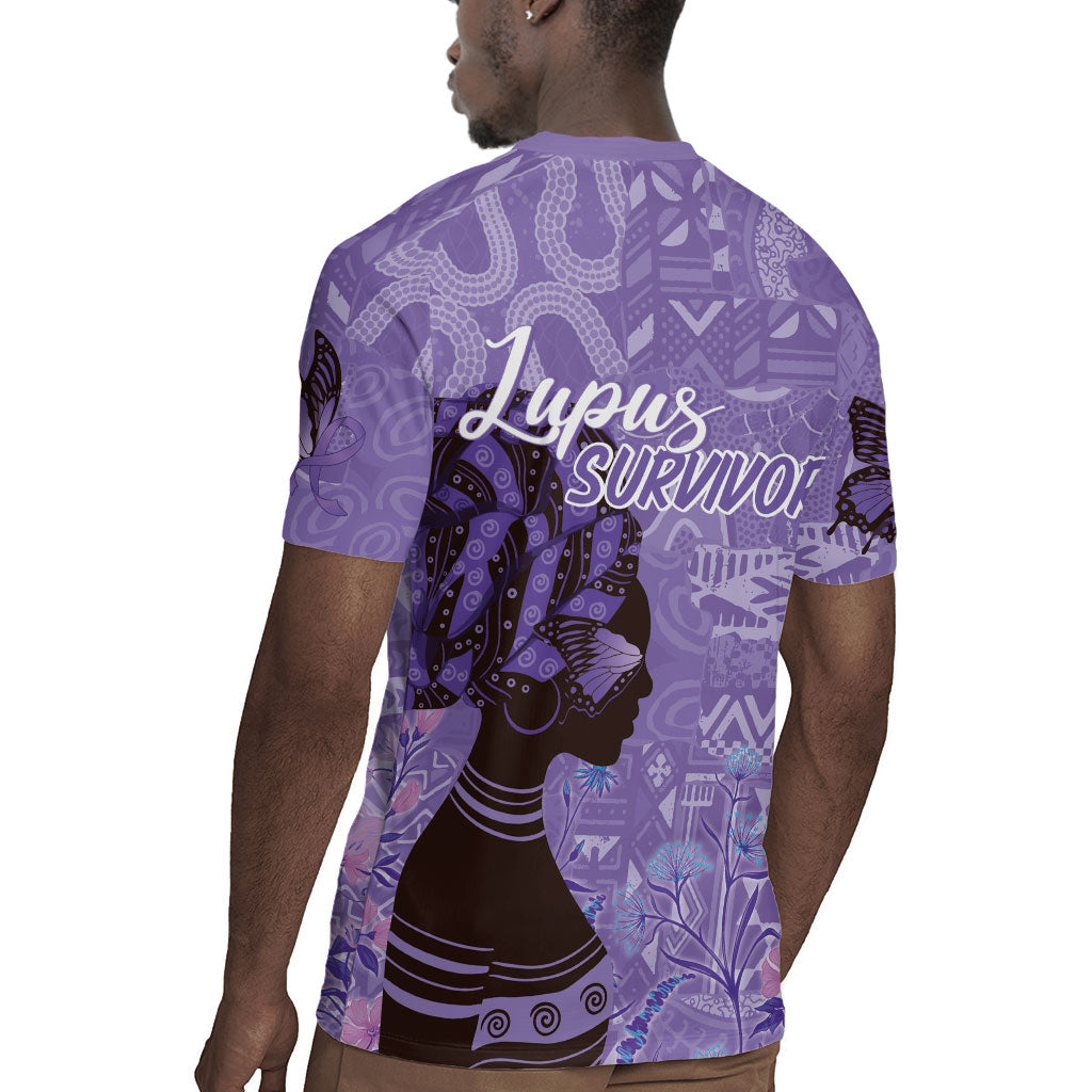 Lupus Awareness Afro Girl - Proud Survivor Rugby Jersey Ankara Pattern