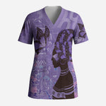 Lupus Awareness Afro Girl - Proud Survivor Scrub Top Ankara Pattern