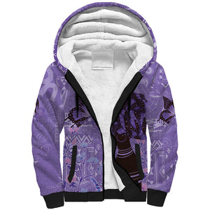 Lupus Awareness Afro Girl - Proud Survivor Sherpa Hoodie Ankara Pattern