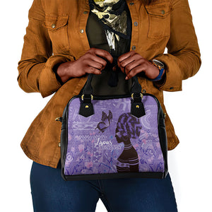 Lupus Awareness Afro Girl - Proud Survivor Shoulder Handbag Ankara Pattern