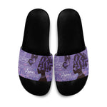 Lupus Awareness Afro Girl - Proud Survivor Slide Sandals Ankara Pattern